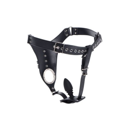 (image for) Male Chastity Harness Silicone Anal Plug