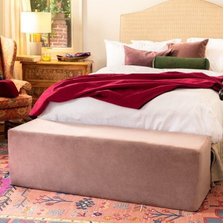 (image for) Aria Flip Chaise 18 Inch Wide - Convertible Sex Chair and Bed Bench, Rose