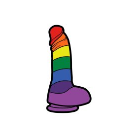 Enamel Pin: Rainbow Dildo Enamel Pin: Rainbow Dildo