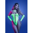 (image for) PRESSURE POINT UV reactive rhinestone knit teddy and matching gloves (can also be worn as leg warmers)