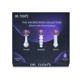The Sacred Rose Anal Plug & Dildo Glass Trio