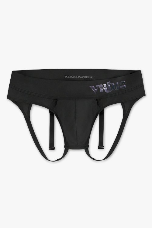 (image for) Mens Small - JockVStrap Sheer Briefs - Black