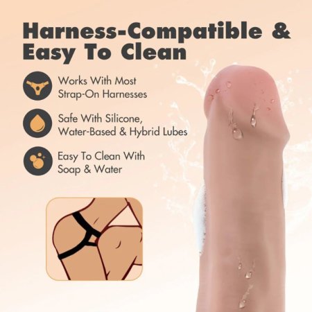 (image for) Dr. Skin Plus - 6" Posable Dildo With Balls - Vanilla