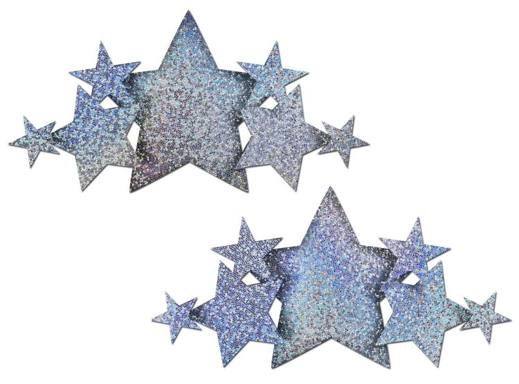 (image for) Silver Glitter Stars Breast Cover Demi *