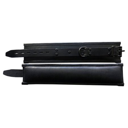 (image for) Leather Padded Wrist Cuffs - Black with Black
