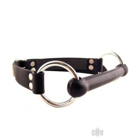 Leather Rubber O-Ring Rod Gag Black