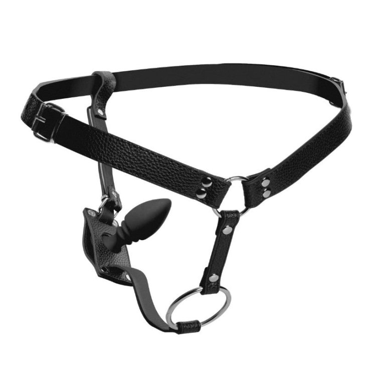 (image for) Cock Ring Harness w/ Silicone Anal Plug