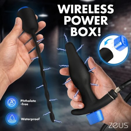 (image for) Inflatable Anal Plug & Urethral Sound E-Stim Kit w/remote