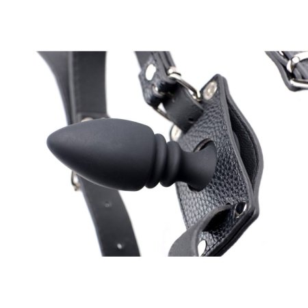 (image for) Cock Ring Harness w/ Silicone Anal Plug