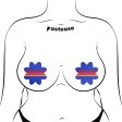 (image for) Vibrant Retro Stripes on Blue Petal Breast Pasties