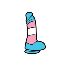 Enamel Pin: Trans Dildo Enamel Pin: Trans Dildo