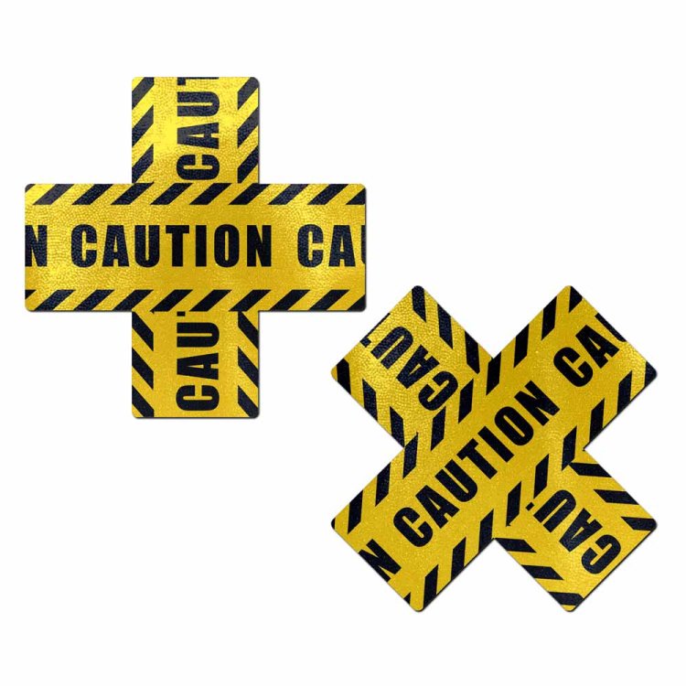 (image for) Caution Tape x + Pasties - Yellow/Blk