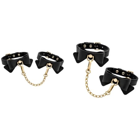 (image for) Temptasia Ardor - Silicone Wrist & Ankle Restraints - Black with Bow