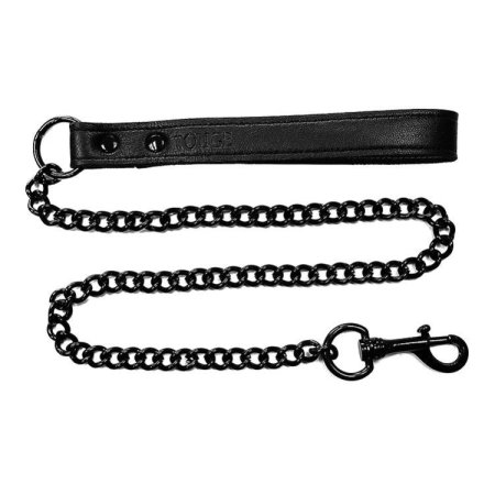 (image for) Leather Lead - Black with Black