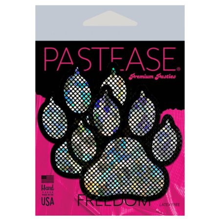 (image for) Paw Print Pasties - Disco Silver/Black