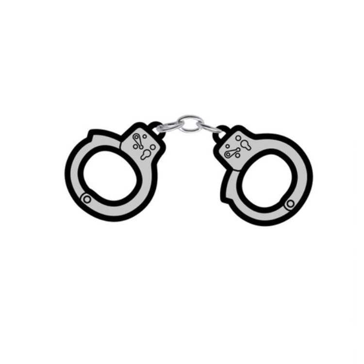 (image for) Enamel Pin: Handcuffs - Grey/Black