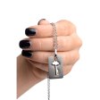 (image for) Cuffed Locking Bracelet and Key Necklace - Tungsten Steel