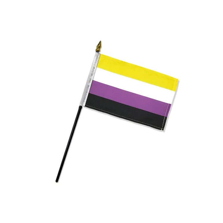 (image for) NonBinary 4\" x 6\" Stick Flag