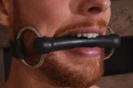 (image for) Leather Rubber O-Ring Rod Gag Black