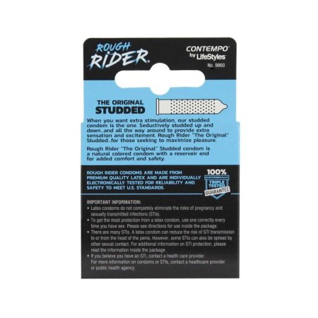 (image for) Lifestyles Rough Rider Studded - 3 pk