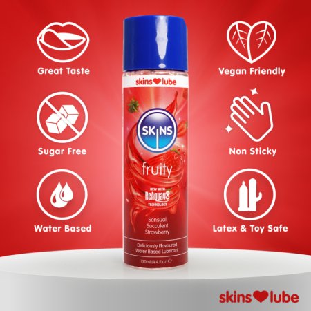 (image for) Skins Strawberry Water Based Lubricant 4.4 fl oz