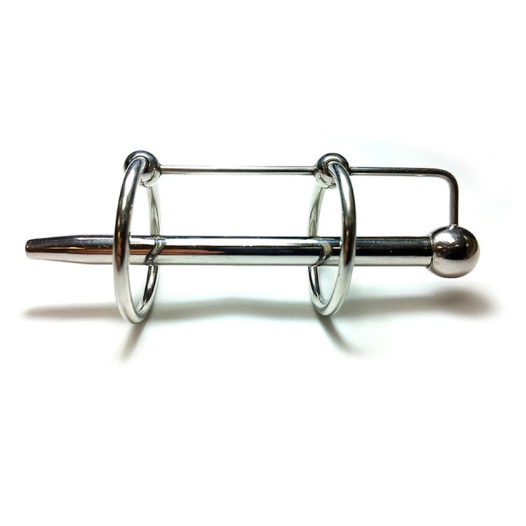 (image for) Stainless Steel Hollow Double Ring Urethral Probe