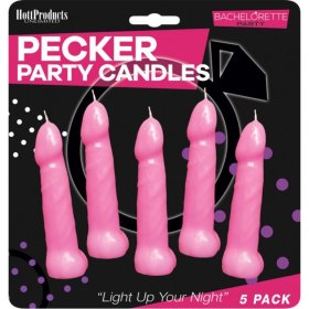 Pecker Party Pink Candles - 5 pk Pecker Party Pink Candles - 5 pk