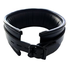 Leather Padded Collar - Black with Black Leather Padded Collar - Black with Black