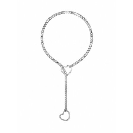 (image for) HEART O RING SLIP CHOKE CHAIN - Silver