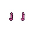 (image for) Pink Glitter Dildo Earrings *