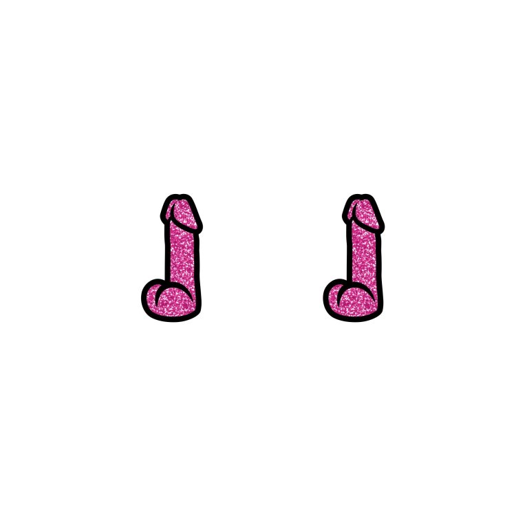 (image for) Pink Glitter Dildo Earrings *