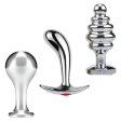 (image for) Tools of Temptation Collection (Medium) - Metal Anal Plug Trio – Classic, Curved & Beaded