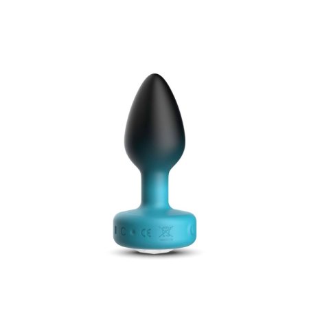 (image for) TEAL Ombre - SMALL Cheeky Charms Eluxe Vibrating Plug With Remote - Clear Gem
