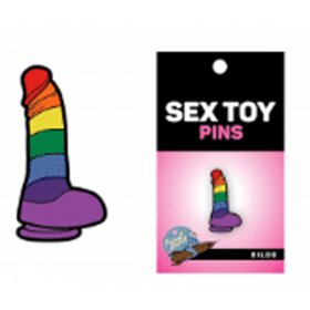 Enamel Pin: Rainbow Dildo Enamel Pin: Rainbow Dildo