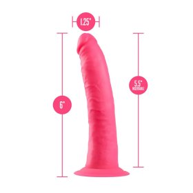 Neo Elite - 6" Silicone Dual Density Cock - Neon Pink