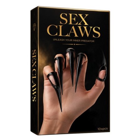 (image for) SEX CLAWS. Plastic Finger Rings with Extension Finger Nails. (10 PK.)