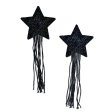 (image for) Black Sparkle Star w/ Long Fringe Tassle