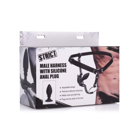 (image for) Cock Ring Harness w/ Silicone Anal Plug