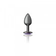 (image for) Silver Metal Plug - Round-Purple-Small