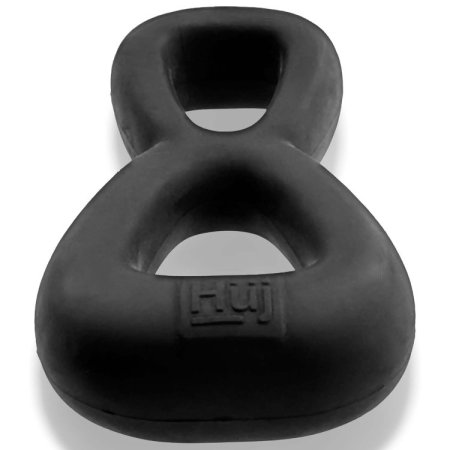(image for) BOOMERANG double-ring cockring & nut-tugger BLACK FOG