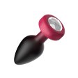 (image for) RUBY Ombre - MEDIUM Cheeky Charms Eluxe Vibrating Plug With Remote - Clear Gem