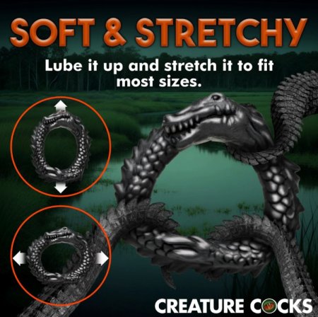 (image for) Black Caiman Silicone Cock Ring