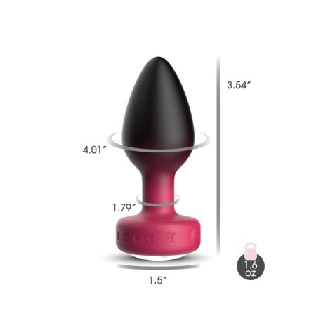 (image for) RUBY Ombre - MEDIUM Cheeky Charms Eluxe Vibrating Plug With Remote - Clear Gem