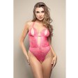 (image for) Crotchless teddy with split pearl string cups, cut-out back and adjustable pearl g-string in shimmer lace