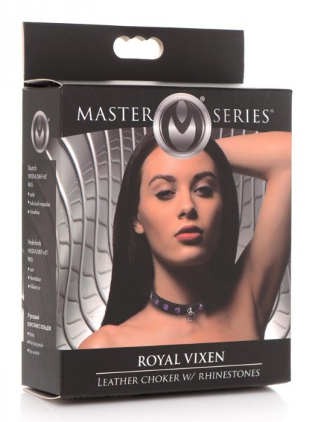 (image for) Royal Vixen Leather Choker Rhinestones