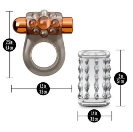 (image for) Stay Hard - Standard Vibrating Cock Ring Set with Sleeve
