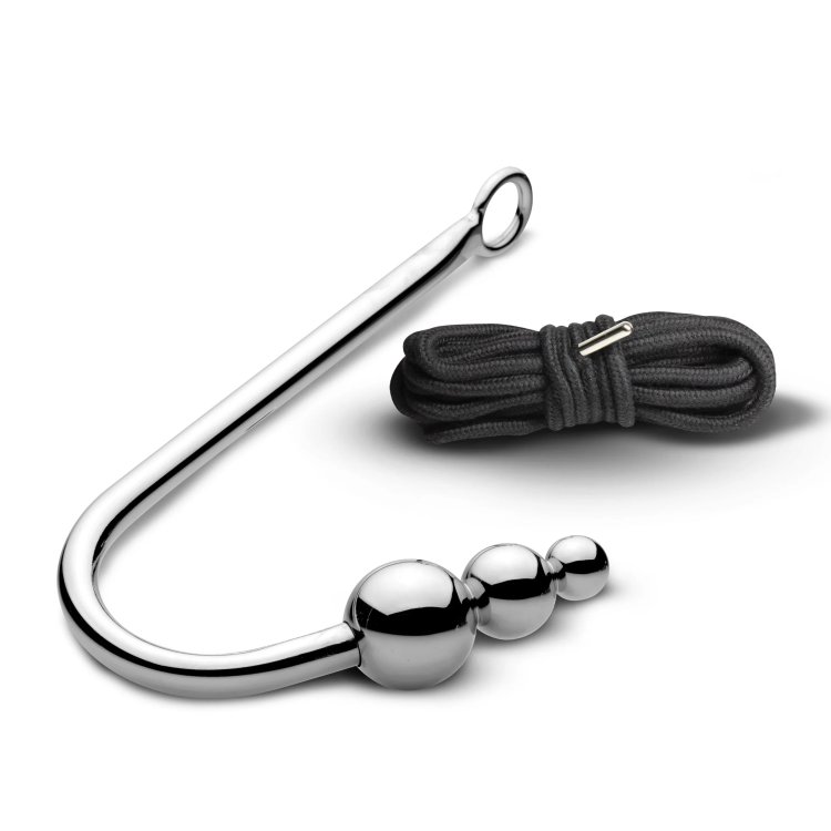(image for) Roped Beaded Anal Hook with Rope