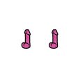 (image for) Pink Glitter Dildo Earrings *