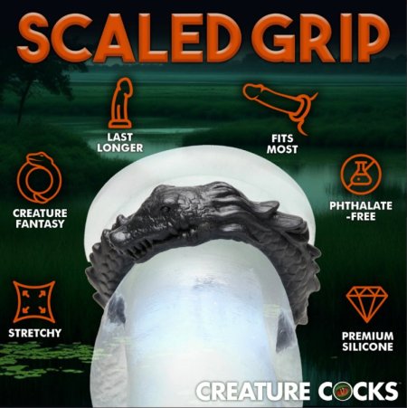 (image for) Black Caiman Silicone Cock Ring