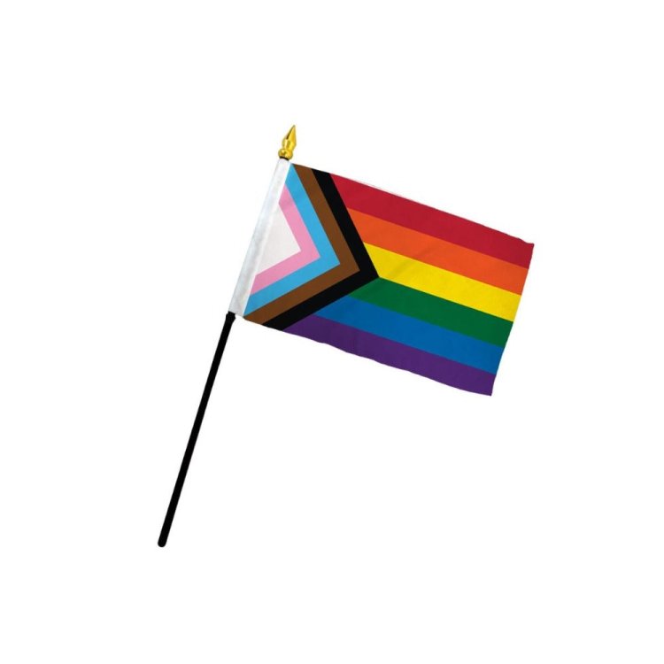 (image for) Progress Pride 4\" x 6\" Stick Flag